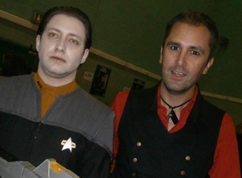 actor Nathan Head with Star Trek cosplay actor Lee Bradley at Wales Comic Con 2016